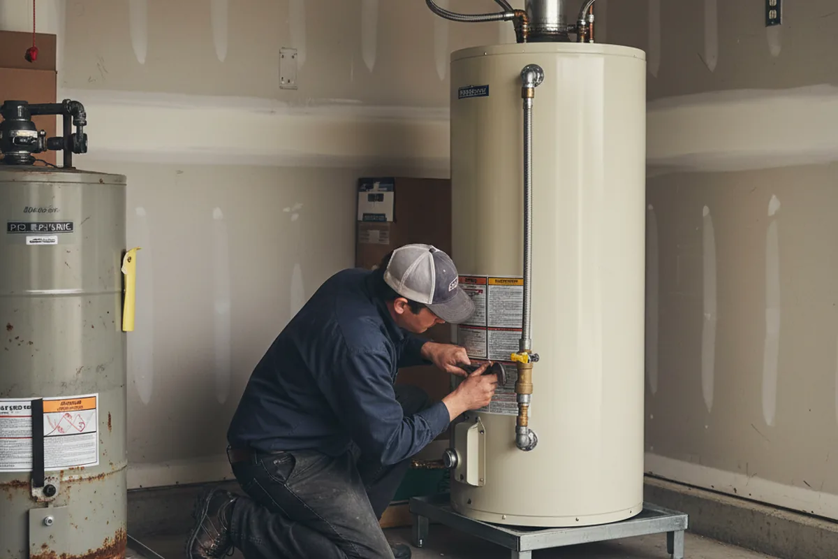 Water heater and shutoff valve replacement in East Freedom